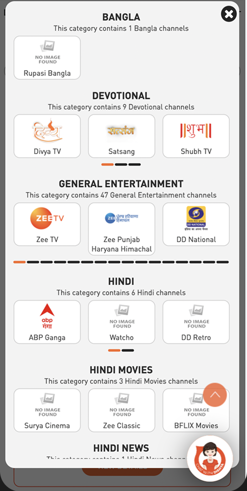 Dish TV – channel filter