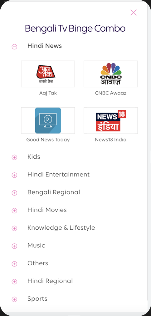Tata Play – combo channel list